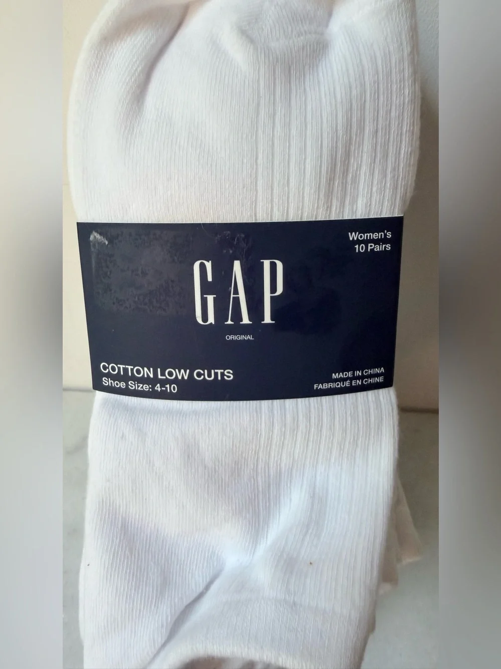 GAP Women's White Cotton Low Cut Socks - 10 Pack